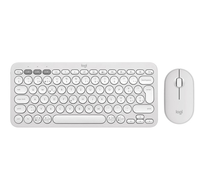 Комплект клавіатура та миша бездротовий Pebble 2 Combo, UA, білий Logitech (920-012240)