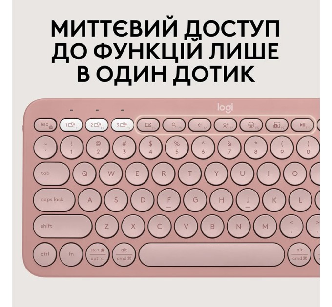 Комплект клавіатура та миша бездротовий Pebble 2 Combo, UA, рожевий Logitech (920-012241)