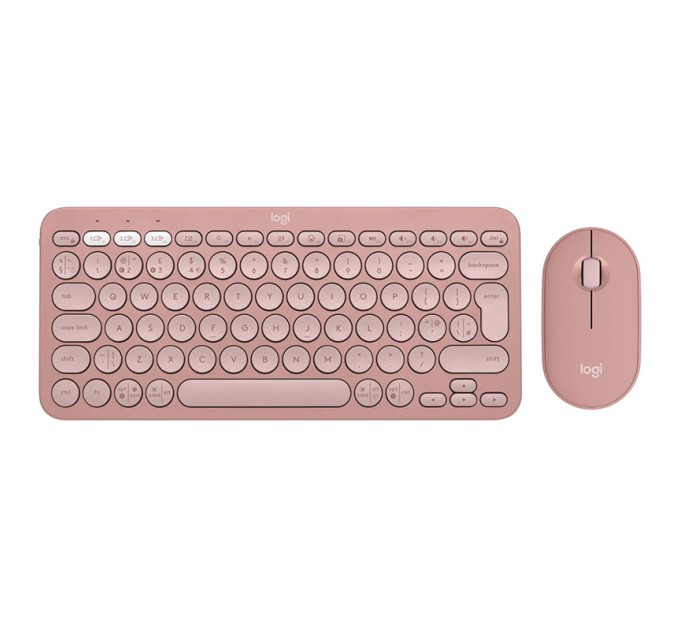 Комплект клавіатура та миша бездротовий Pebble 2 Combo, UA, рожевий Logitech (920-012241)