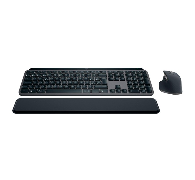 Комплект клавіатура та миша бездротова MX Keys S Combo, UA, графітовий Logitech (920-011614)