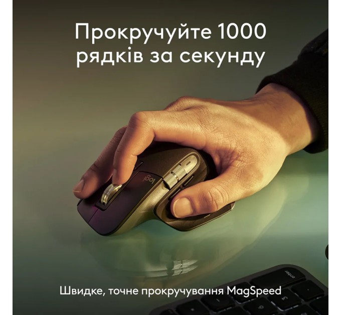 Комплект клавіатура та  миша бездротовий WL/BT MX Keys S Combo для Mac, UA, Space Grey Logitech (920-012845)