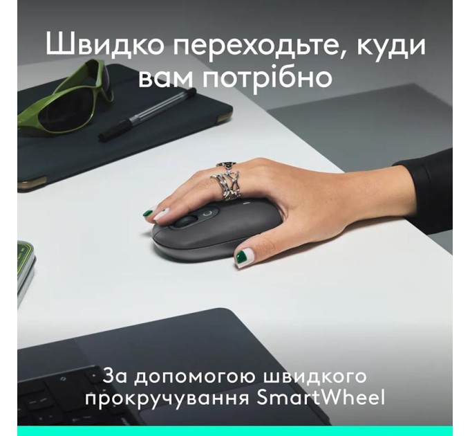 Комплект клавіатура та миша бездротовий POP Icon Combo, UA, графітовий Logitech (920-013156)