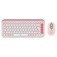 Комплект клавіатура та миша бездротовий POP Icon Combo, UA, рожевий Logitech (920-013142)