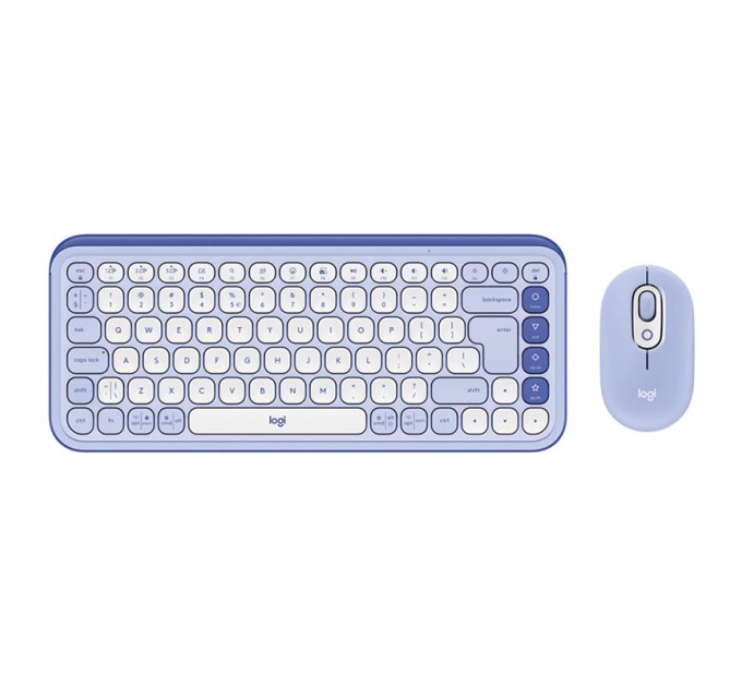Комплект клавіатура та миша бездротовий POP Icon Combo, UA, ліловий Logitech (920-013078)