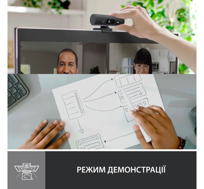 Веб-камера Brio 500, графітова Logitech (960-001422)