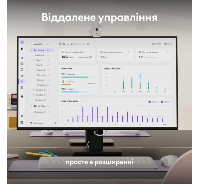 Веб-камера ConferenceCam MeetUp 2, графітовая Logitech (960-001681)