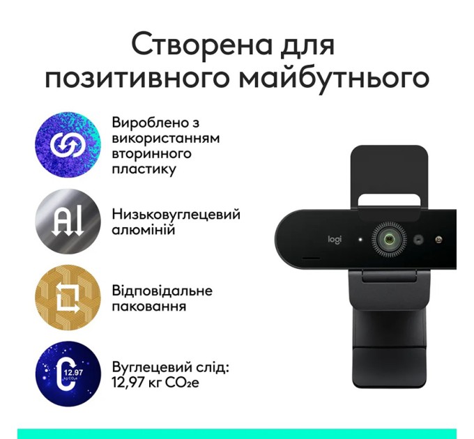 Веб-камера Brio 4K, графітовая Logitech (960-001746)
