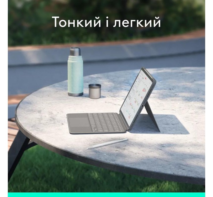 Клавіатура-чохол Combo Touch для iPad Air 13" (M2), US, Oxford grey Logitech (920-012618)