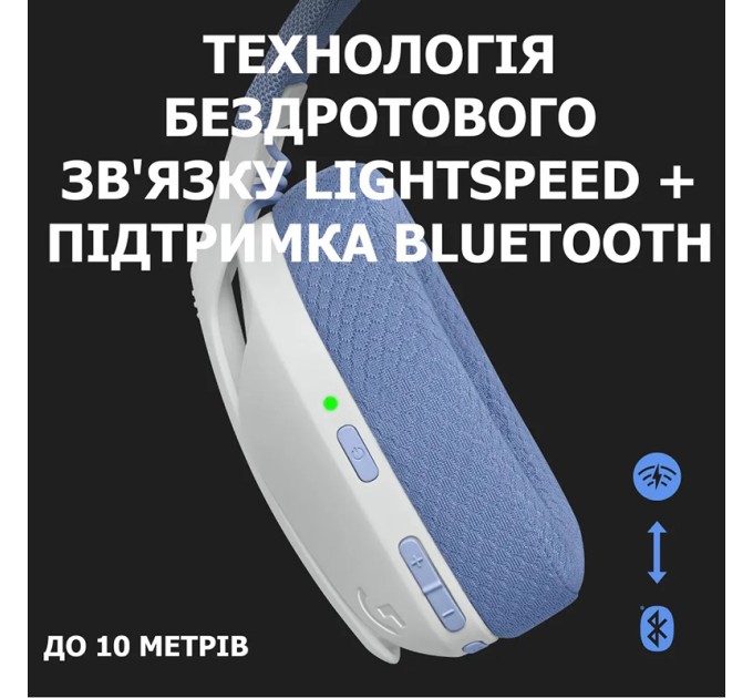 Гарнітура бездротова ігрова G435 Lightspeed, біла Logitech (981-001074)