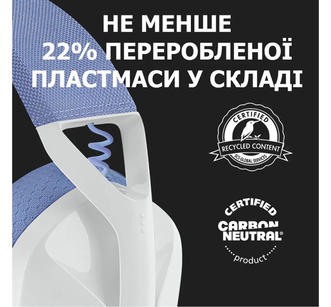 Гарнітура бездротова ігрова G435 Lightspeed, біла Logitech (981-001074)