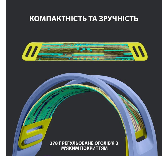 Гарнітура бездротова ігрова G733 Lightspeed, RGB, лілова Logitech (981-000890)