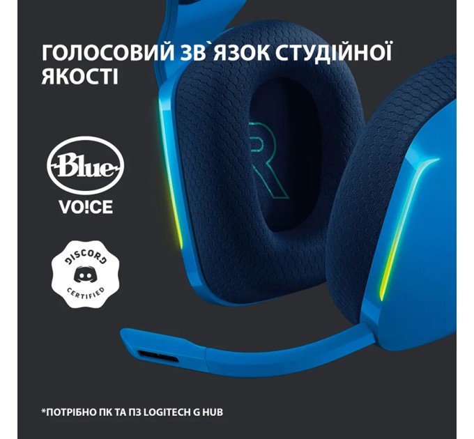 Гарнітура бездротова ігрова G733 Lightspeed, RGB, синя Logitech (981-000943)