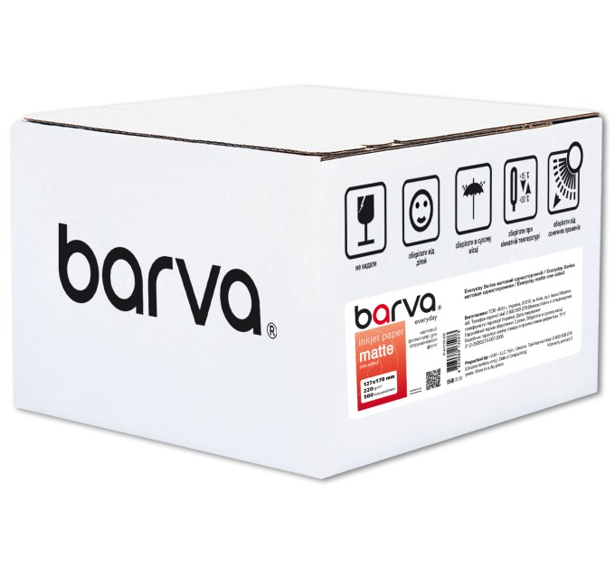 Фотопапір матовий 220 г/м2, 13x18 см, 500 арк Everyday Barva (IP-AE220-436)