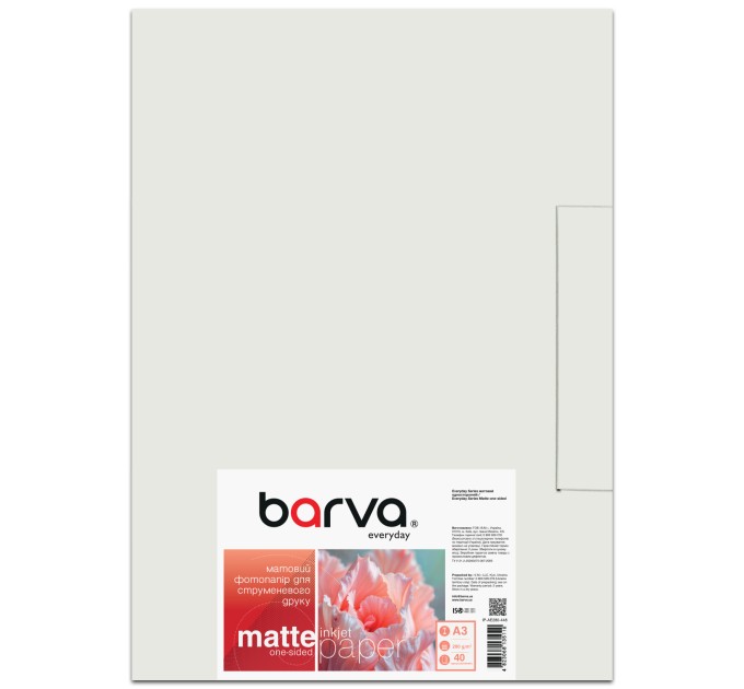 Фотопапір матовий 280 г/м2, A3, 40 арк Everyday Barva (IP-AE280-448)