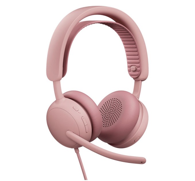 Гарнитура проводная Zone Wired 2, розовая Logitech (981-001620)