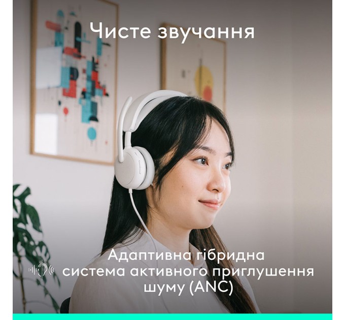 Гарнітура дротова Zone Wired 2, біла Logitech (981-001621)
