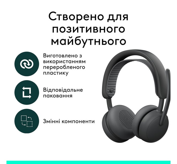 Гарнітура бездротова Zone Wireless 2 ES, графітова Logitech (981-001503)