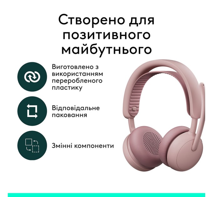 Гарнітура бездротова Zone Wireless 2 ES, рожева Logitech (981-001510)