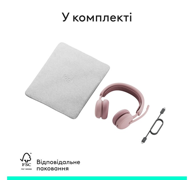 Гарнітура бездротова Zone Wireless 2 ES, рожева Logitech (981-001510)