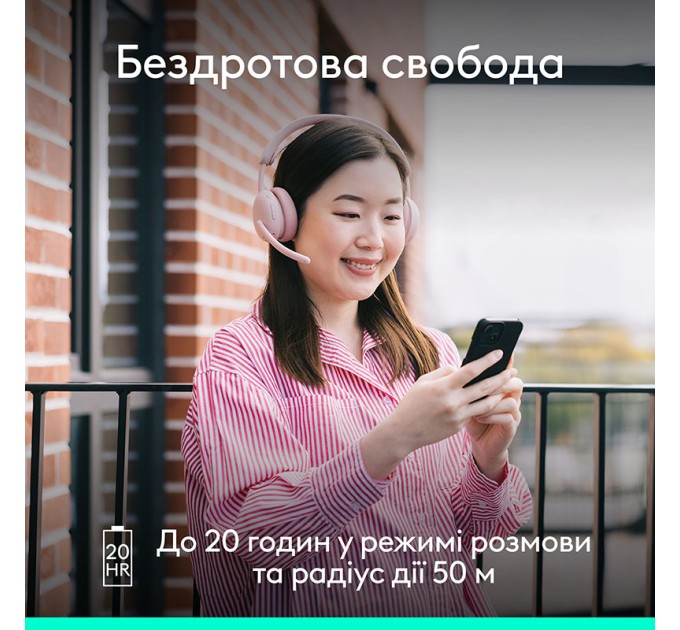 Гарнітура бездротова Zone Wireless 2 ES, рожева Logitech (981-001510)