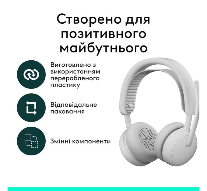Гарнітура бездротова Zone Wireless 2 ES, біла Logitech (981-001508)