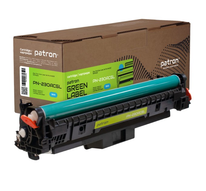 Картридж сумісний HP 230A (W2301A), Green Label, блакитний Patron (PN-230ACGL)