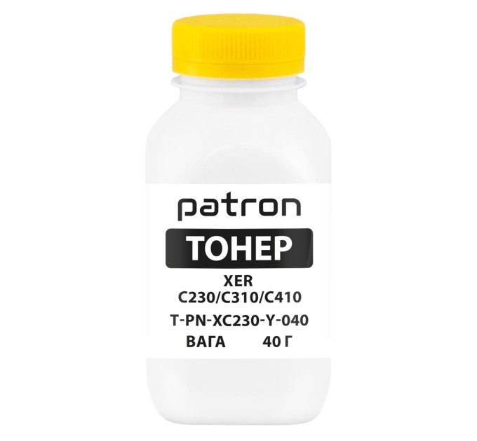 Тонер XER C230/C310/C410 флакон, 40 г, жовтий Patron (PN-XC230-Y-040)