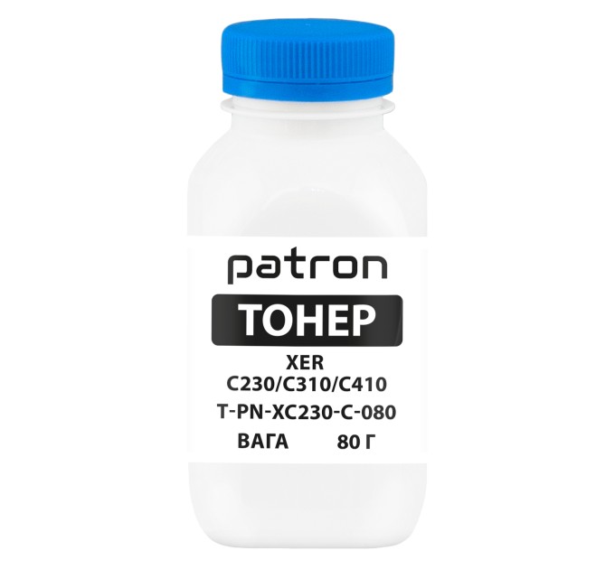 Тонер XER C230/C310/C410 флакон, 80 г, блакитний Patron (PN-XC230-C-080)
