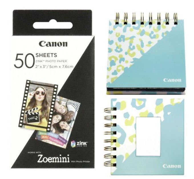 Комплект паперу ZINK™ 2"x3" ZP-2030 (50шт) + фотоальбом + фото рамка Canon (3215C007)
